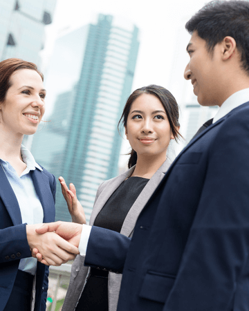 Asians Handshaking