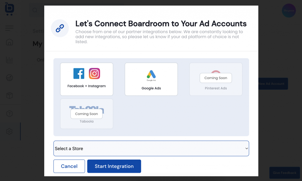 connect ad accounts